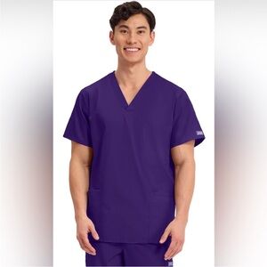 Cherokee Unisex Purple V-Neck Scrub Top